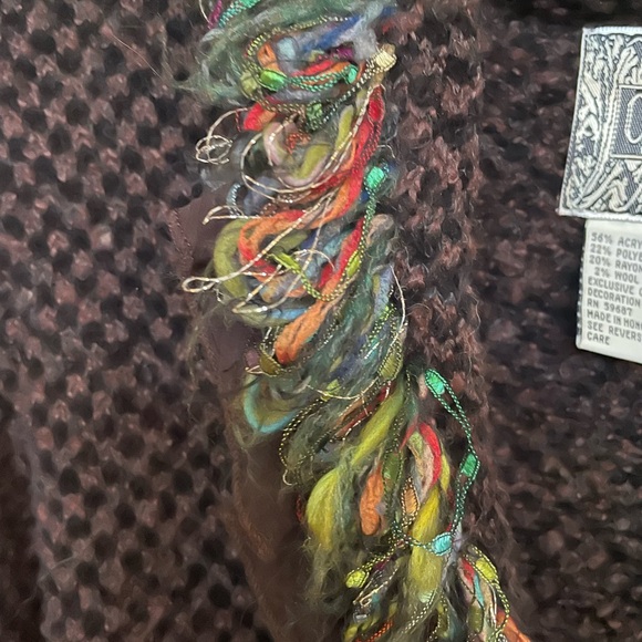 CURIO size medium brown and black sweater cardigan - Picture 4 of 7